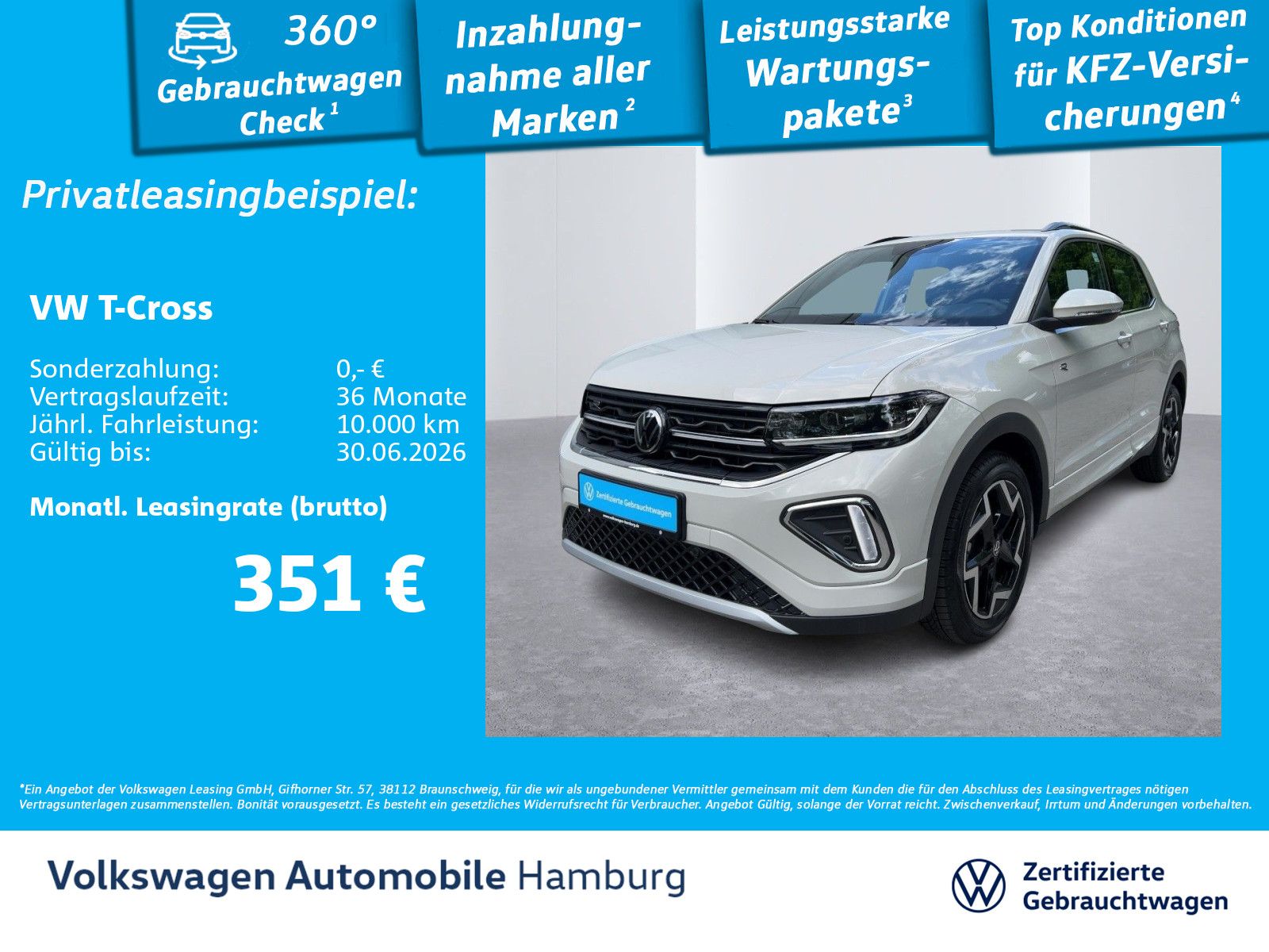 Volkswagen T-Cross R-Line 1.0 TSI DSG CarPlay AHK Navi PDC
