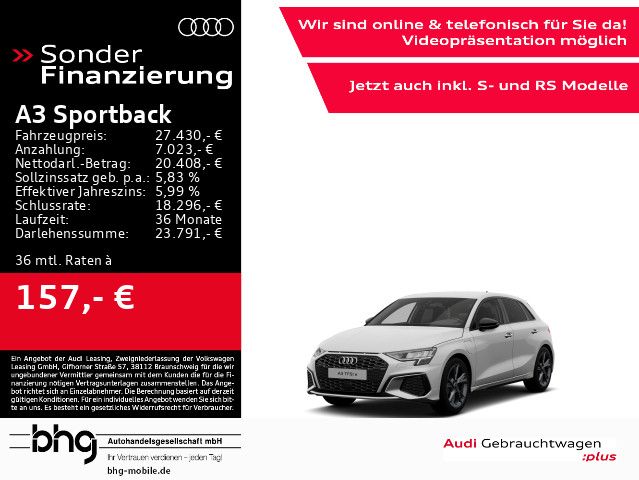 Audi A3 Sportback 40 TFSIe S-tronic S-Line Navi Virtu