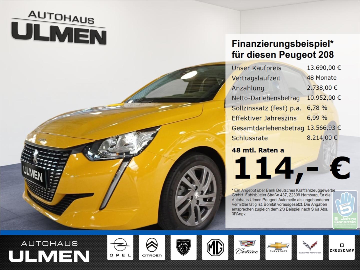Peugeot 208 Active Pack 75 Klimaanlage Park Distance Con