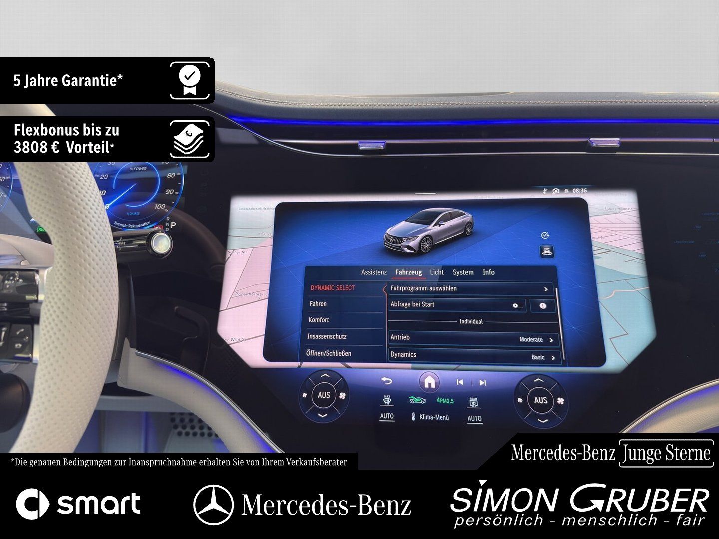 Fahrzeugabbildung Mercedes-Benz EQE 43 4M AMG Night Hyper Pano Carbon Nappa TV