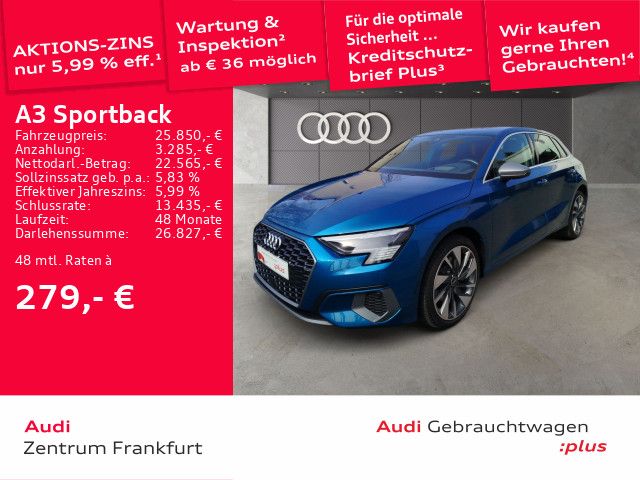 Audi A3 Sportback 35 TDI edition one S tronic Matrix-