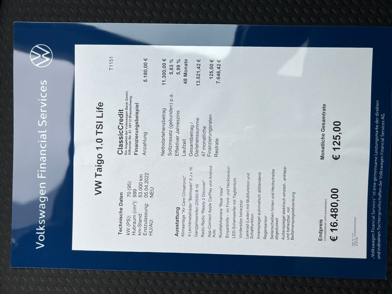 Fahrzeugabbildung Volkswagen Taigo 1.0 TSI Life *Rückfahrkamera, Einparkhilfe