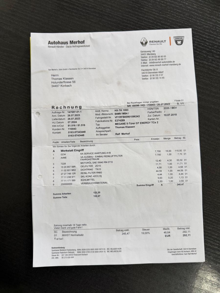 Renault Megane IV Lim. 5-trg.GT * Automatik * Scheckheft