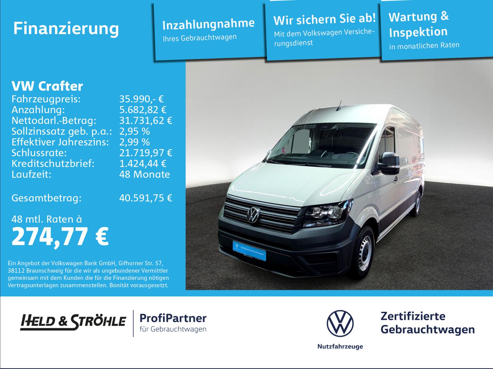 Volkswagen Crafter 35 MR HD 2.0 TDI (L2H2) AHK KAM PDC 270°