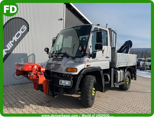 Unimog mit Kran und Wandlerschaltkupplung