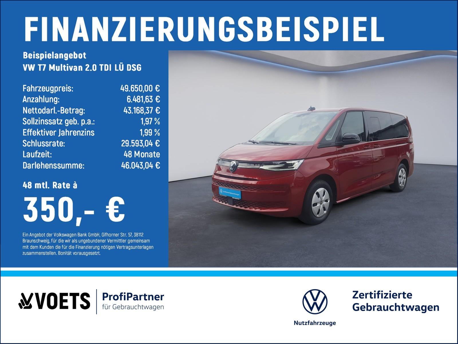 Volkswagen T7 Multivan 2.0 TDI LÜ DSG MATRIX-LED+AHK+SHZ+AC
