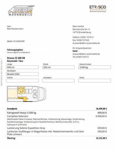 Etrusco CV 600 DB 4.111,00 € Sondernachlass!