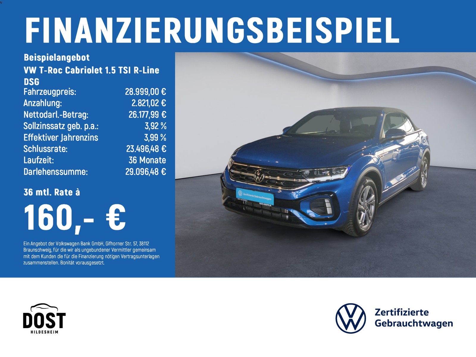 Volkswagen T-Roc Cabriolet 1.5 TSI R-Line DSG AHK+LED+NAVI
