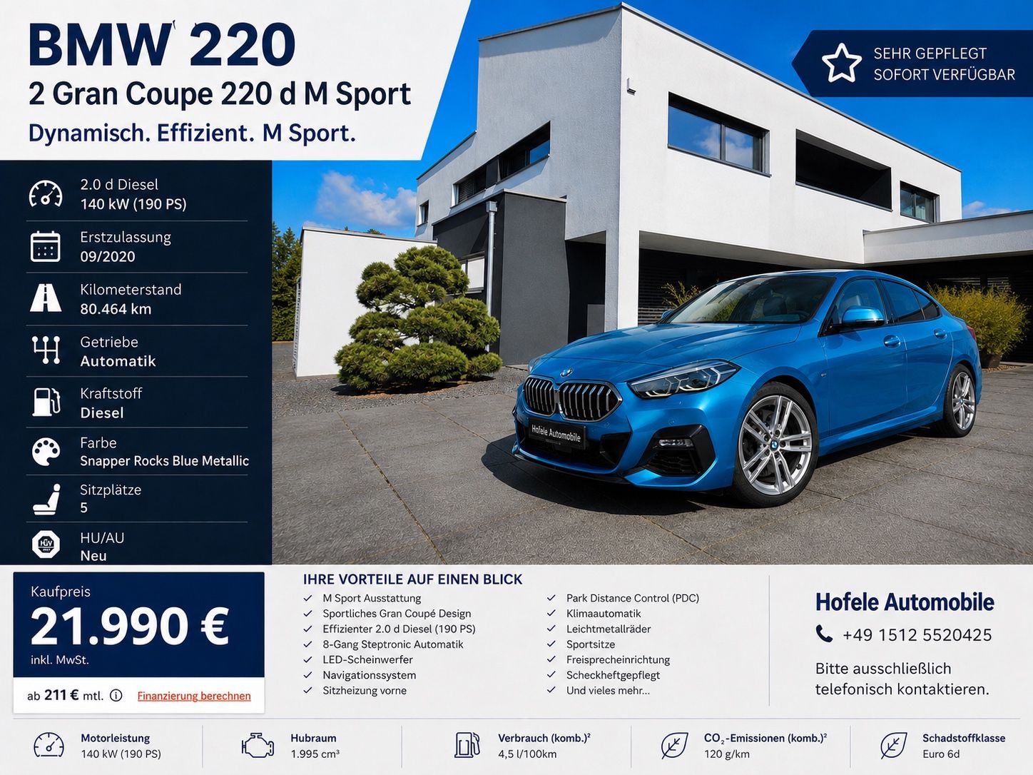 BMW 220 2 Gran Coupe 220 d M Sport
