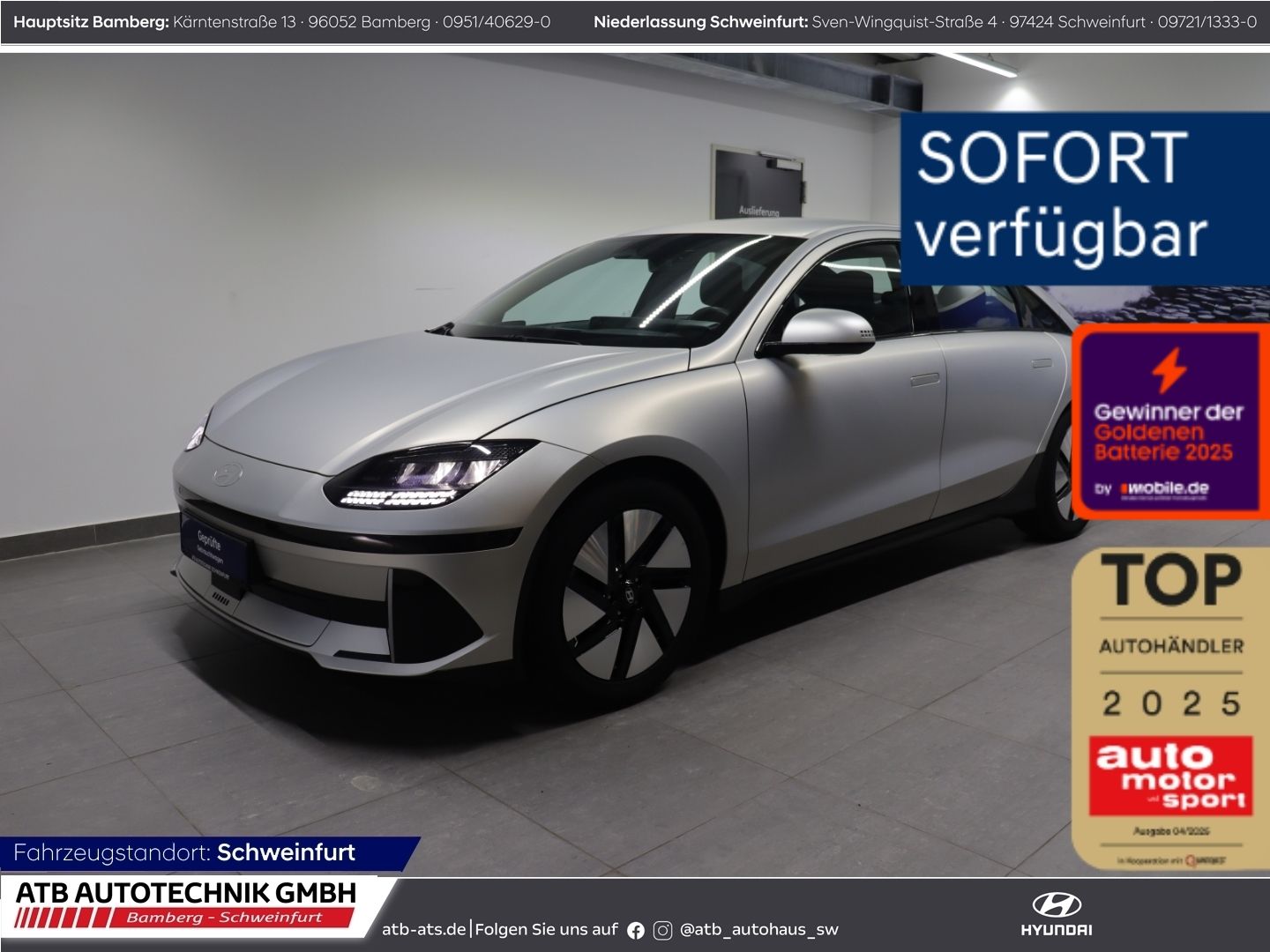 Fahrzeugabbildung Hyundai IONIQ 6 77,4 kWh DYNAMIQ 97,1% SOH Navi LED ACC