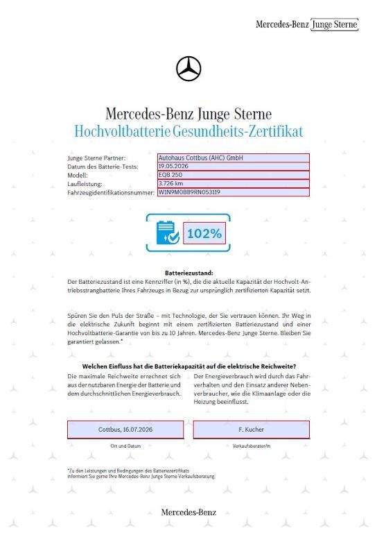 Fahrzeugabbildung Mercedes-Benz EQB 250 Night Distronic+ Pano HUD 360° Memory