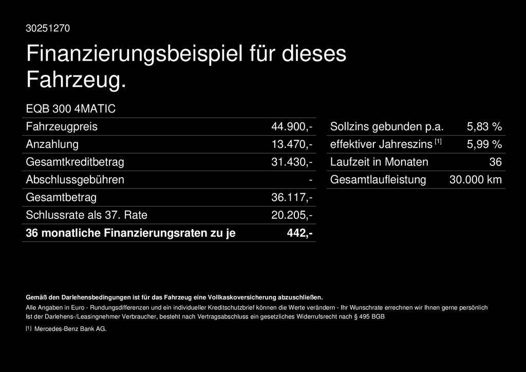 Fahrzeugabbildung Mercedes-Benz EQB 300 4M AMG Pano HUD Burm Fahrassist 7Sitze