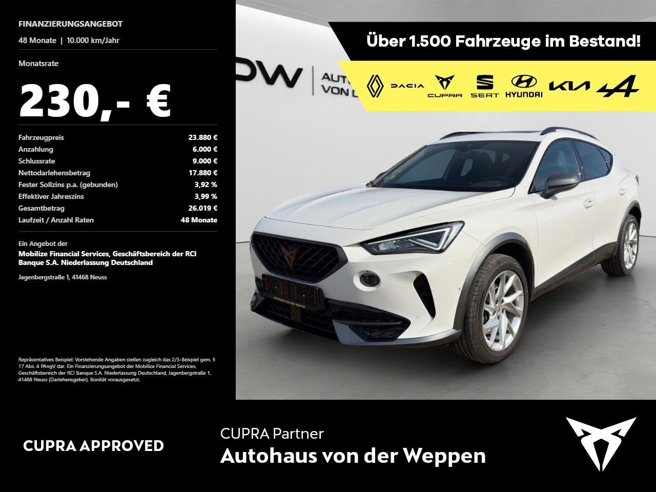 Cupra Formentor 1.5 TSI, Totwinkel, Pano, Navi Klima