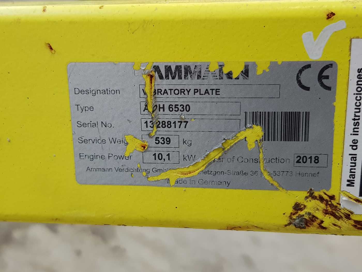 Fahrzeugabbildung Ammann APH 6530 Rüttelplatte / 539kg / 2018 / Diesel