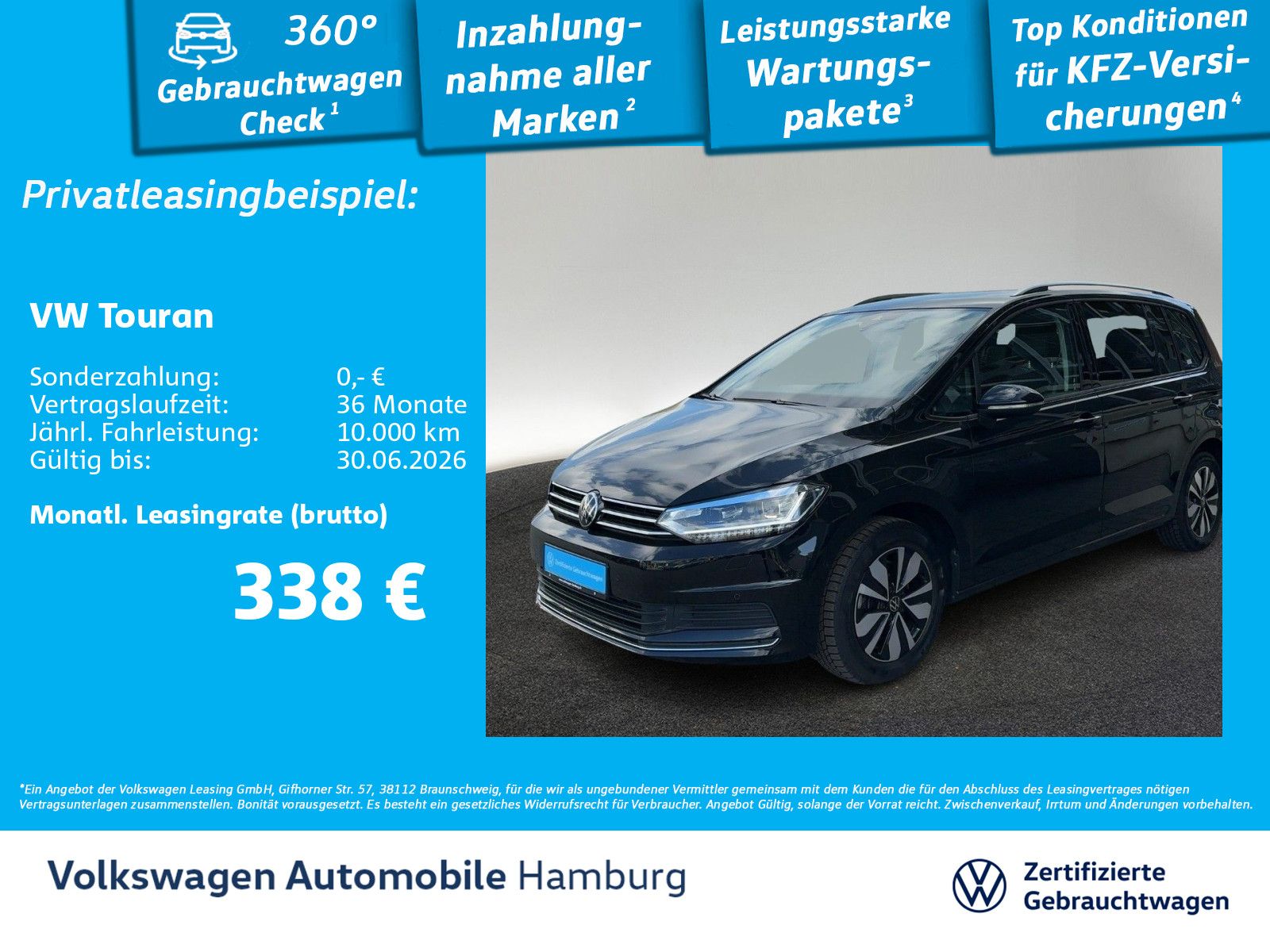 Volkswagen Touran 2.0 TDI Comfortline DSG AHK LED CarPlay