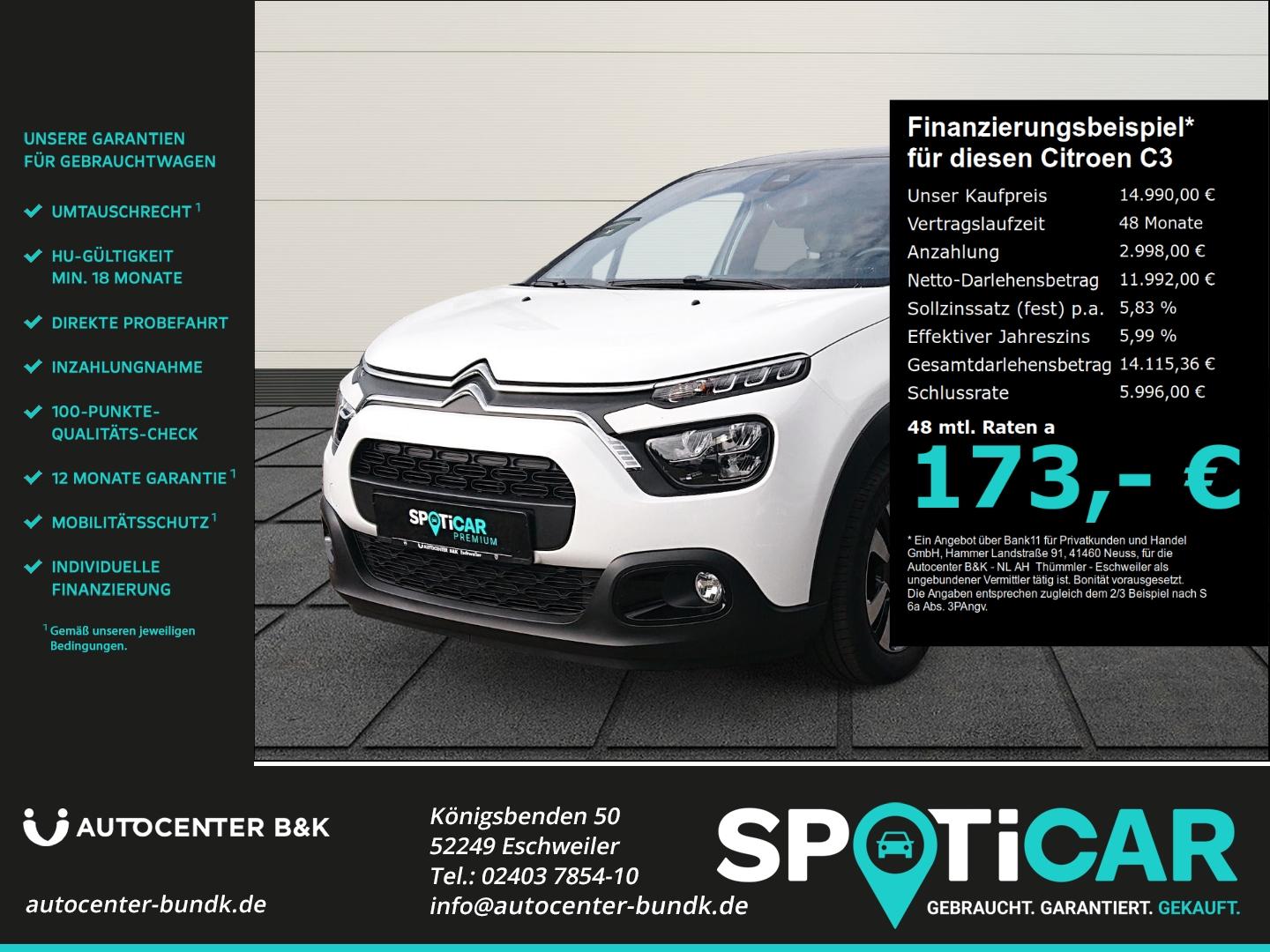 Citroën C3 Pure Tech 83 MAX SHZ Keyless Kamera Navi