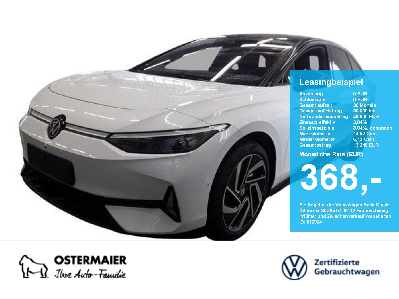 Volkswagen ID.7 GTX 340PS NP.74T AHK.HEAD-UP.AREA-VIEW.5JG.