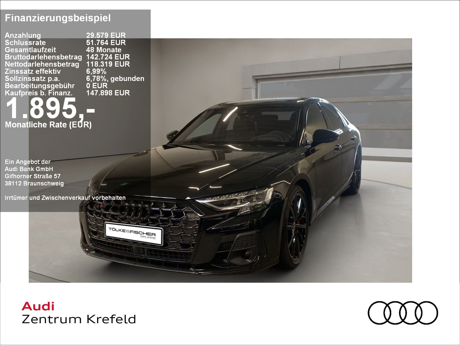 Audi S8 4.0 quattro TFSI ACC AUT Kam. Leder Luft Navi