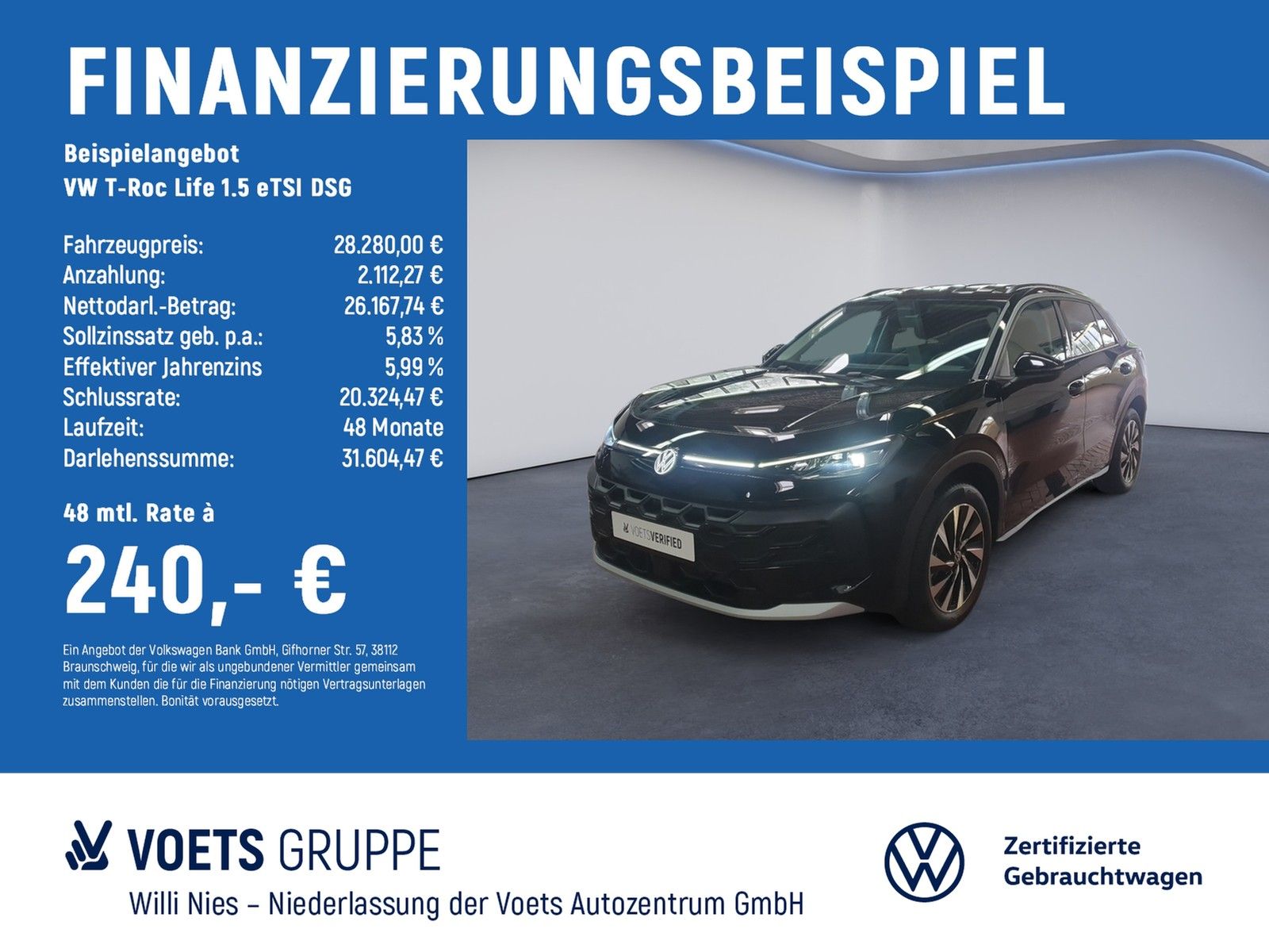 Volkswagen T-Roc Life 1.5 eTSI DSG RearView+ACC+LED