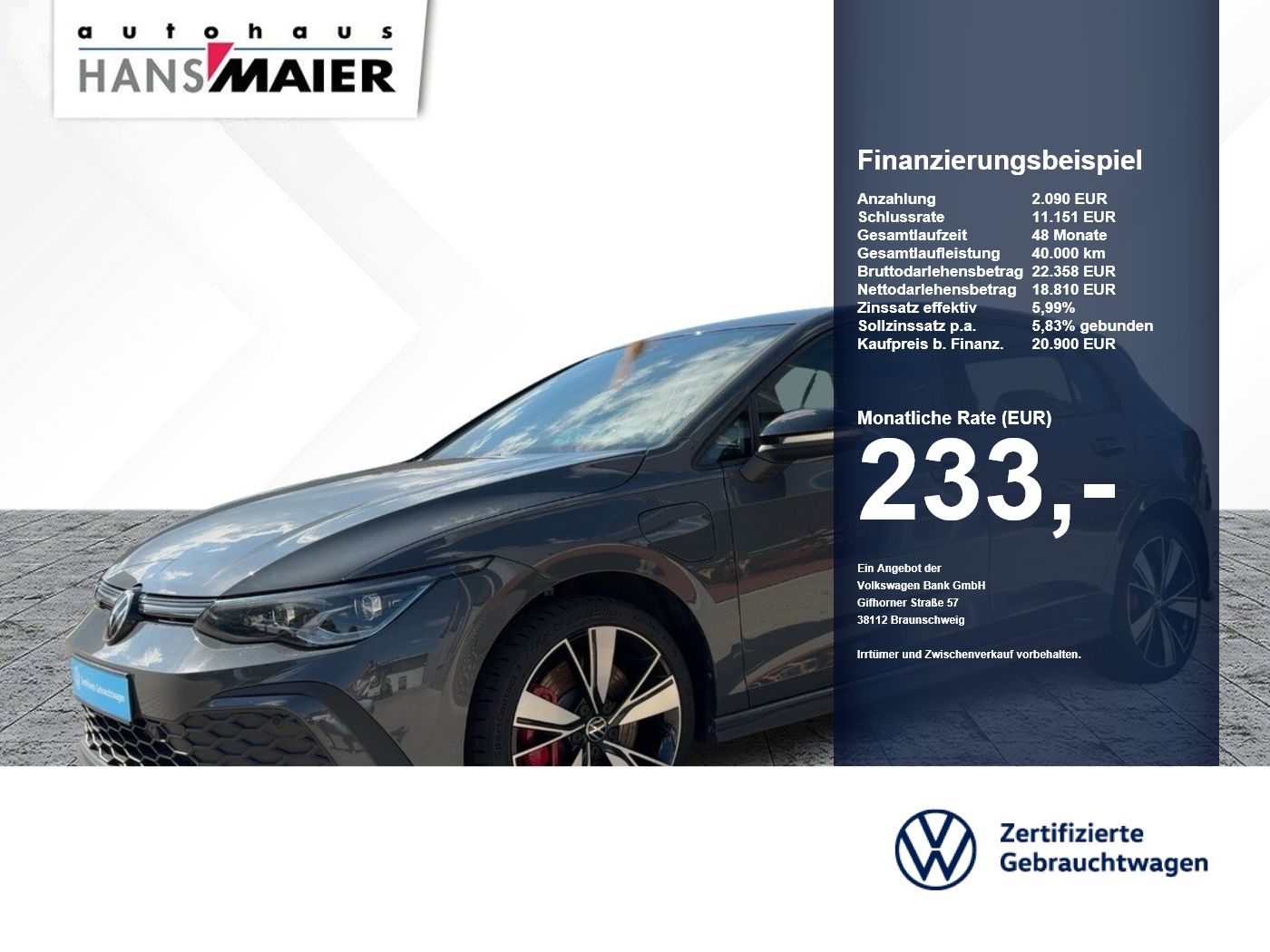 Volkswagen Golf GTE eHybrid DSG DCC Matrix Navi ACC 8fach