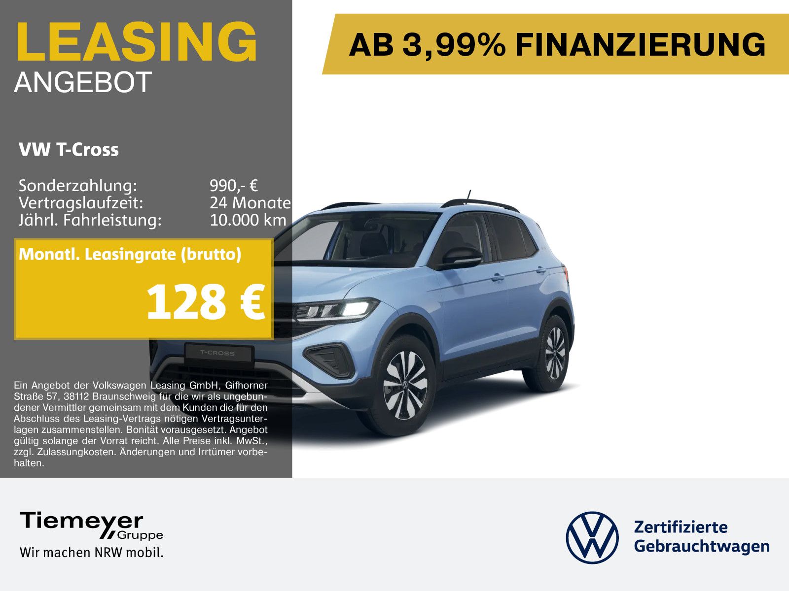 Volkswagen T-Cross 1.0 TSI GOAL NAVI SITZHZG PDC LED