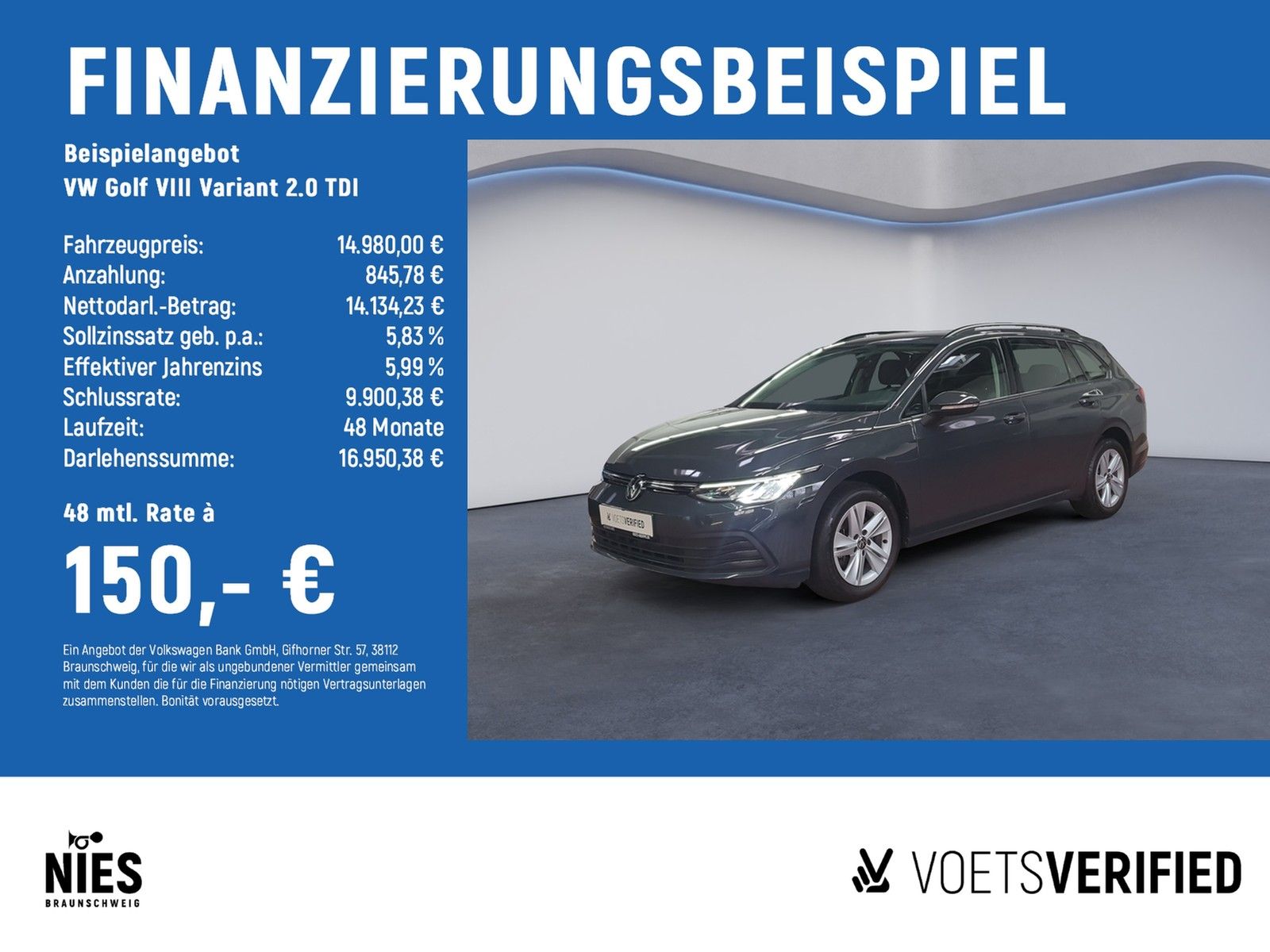 Volkswagen Golf VIII Variant 2.0 TDI KLIMA+PDC+LED
