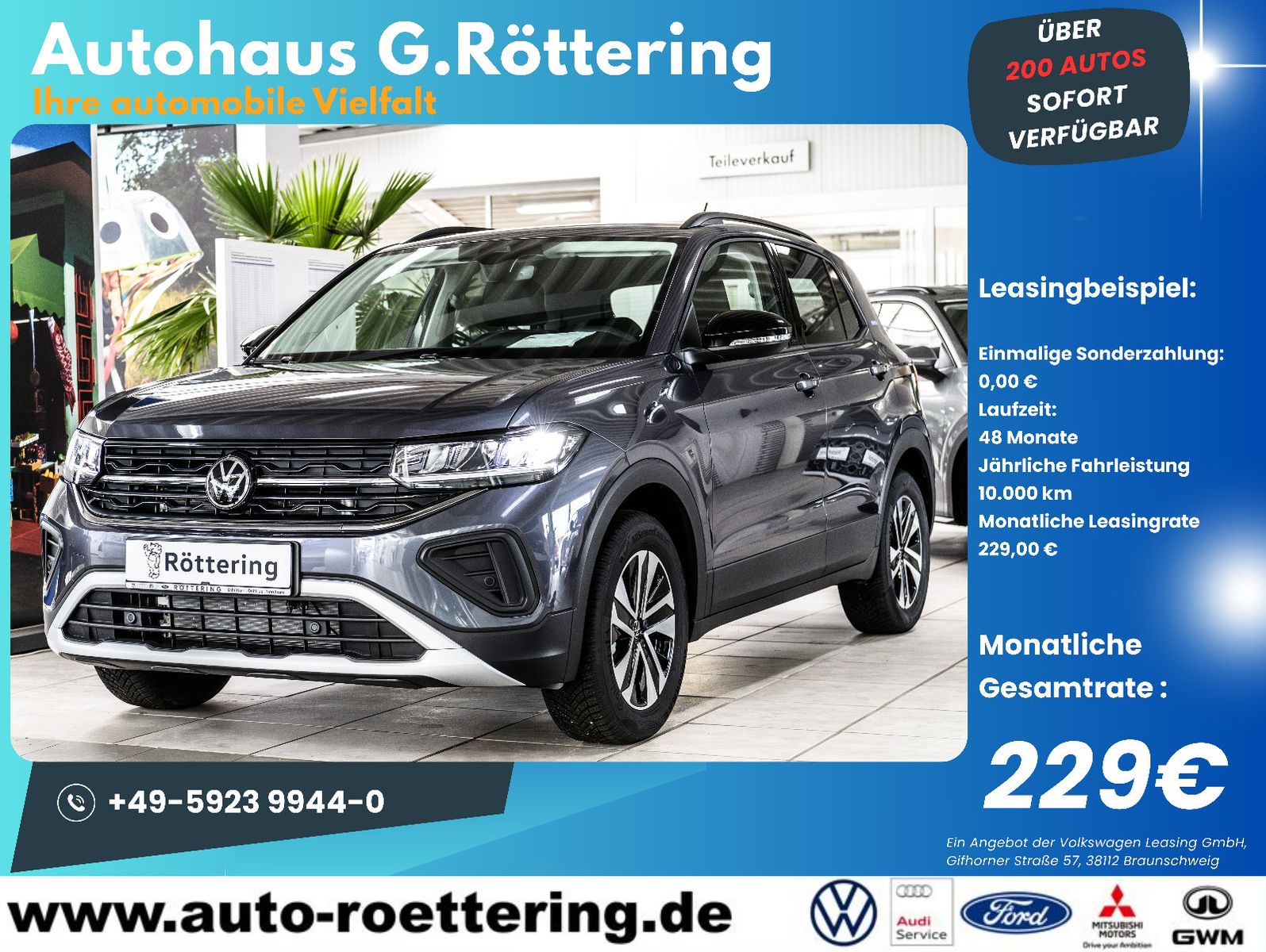 Fahrzeugabbildung Volkswagen T-Cross 1.0 TSI 85 kw Energy DSG+AHK+Kamera