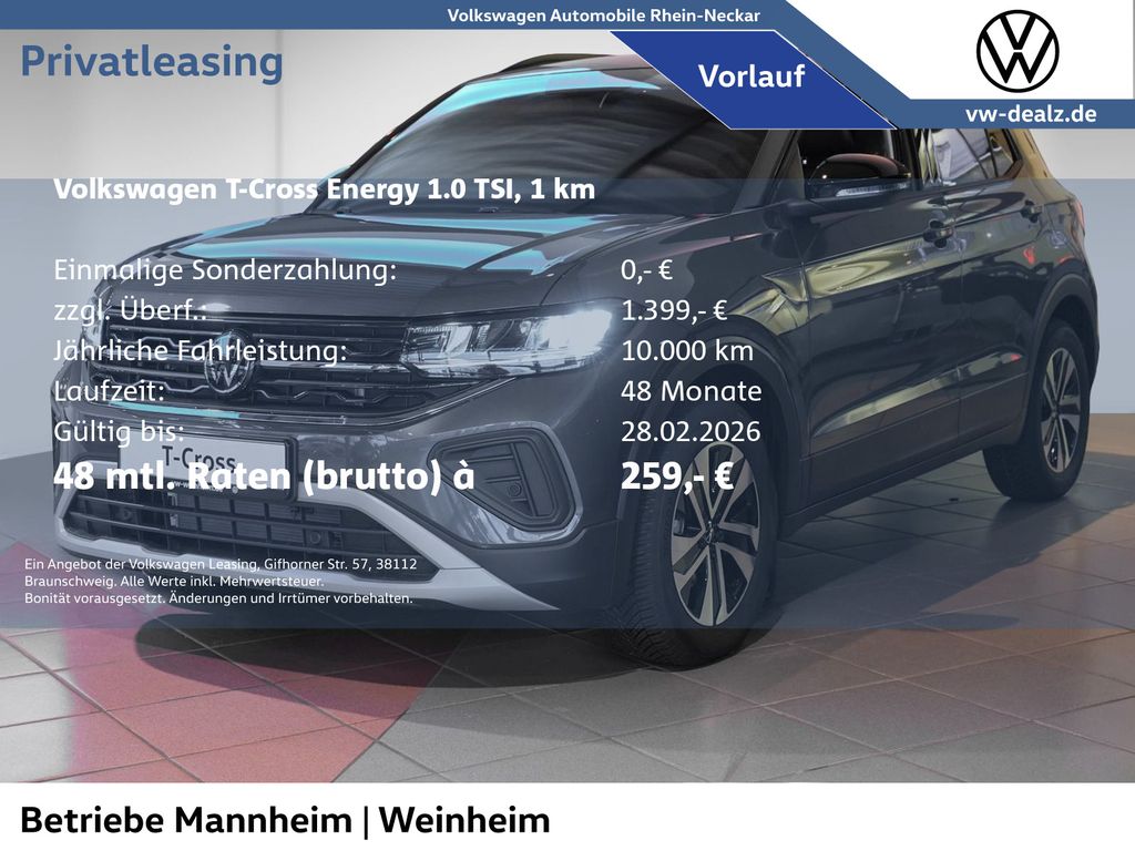 T-Cross Energy 1.0 TSI DSG Klima AHK NAVI LED