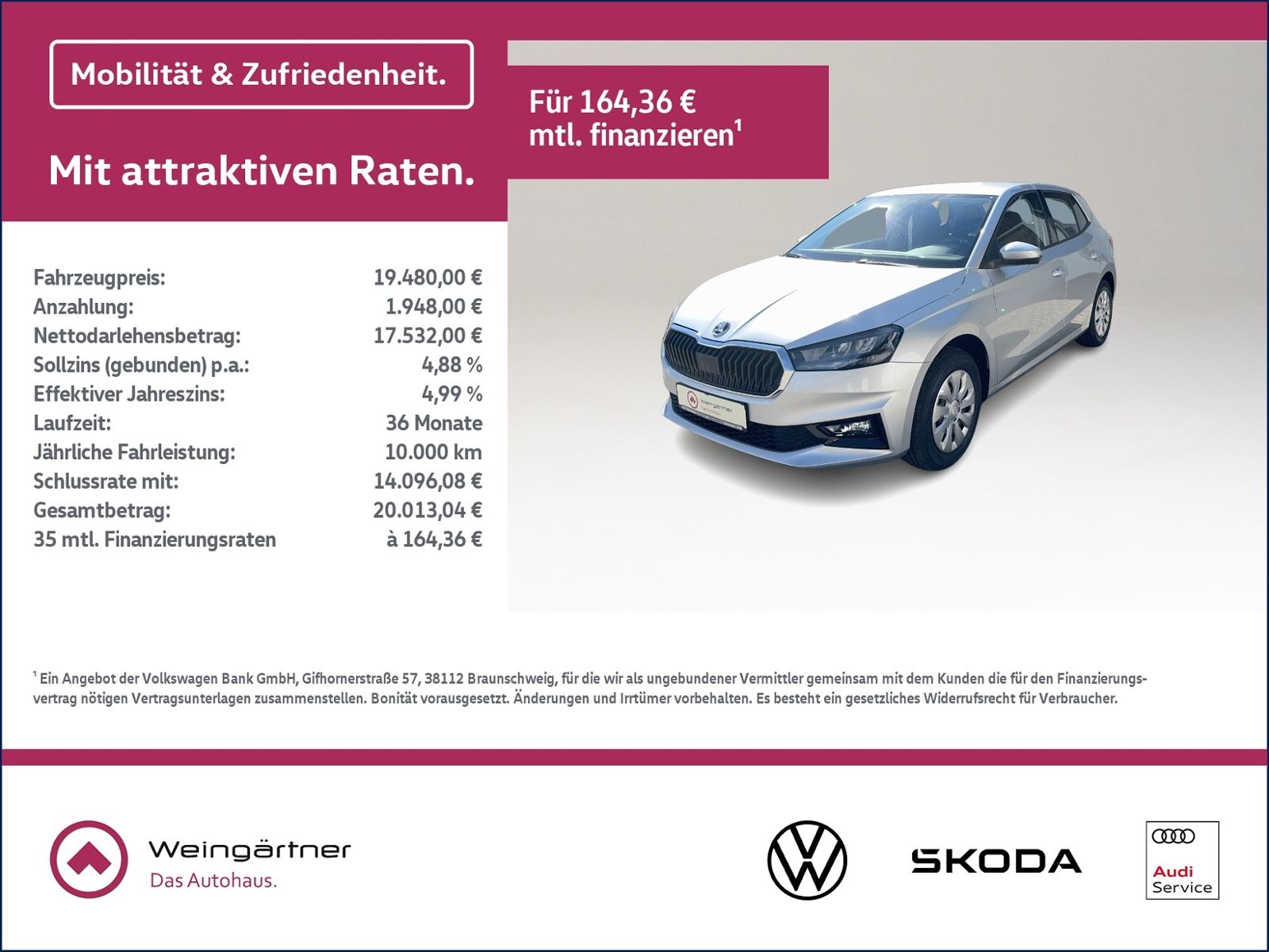 Fabia 1.0 TSI Selection, Chrom, Vorbereitung AHK