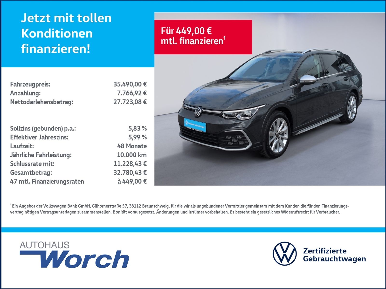 Golf VIII Alltrack 2.0 TDI DSG KAMERA+AHK+NAVI+