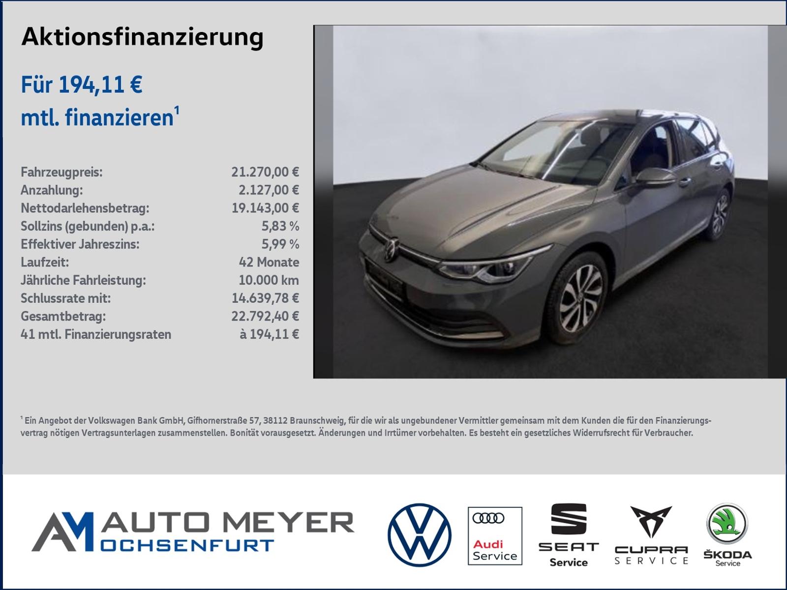 Volkswagen Golf VIII ACTIVE 1.5 TSI Standhzg. HUD Navi LEDP