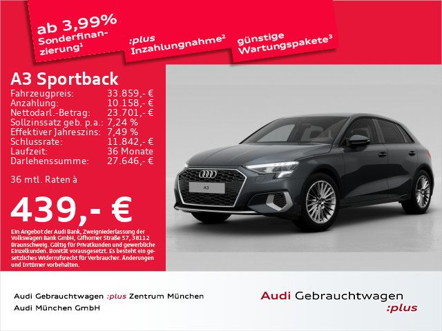 Audi A3 Sportback 30 TFSI S tronic advanced AHK/Kamer