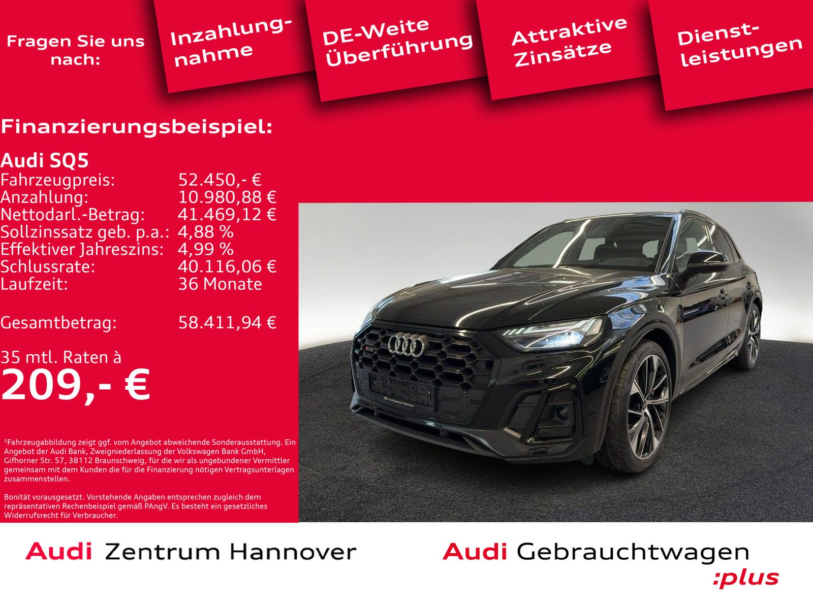 Audi SQ5 3.0 TDI qu. Matrix AHK B&O Kamera Luft Memor