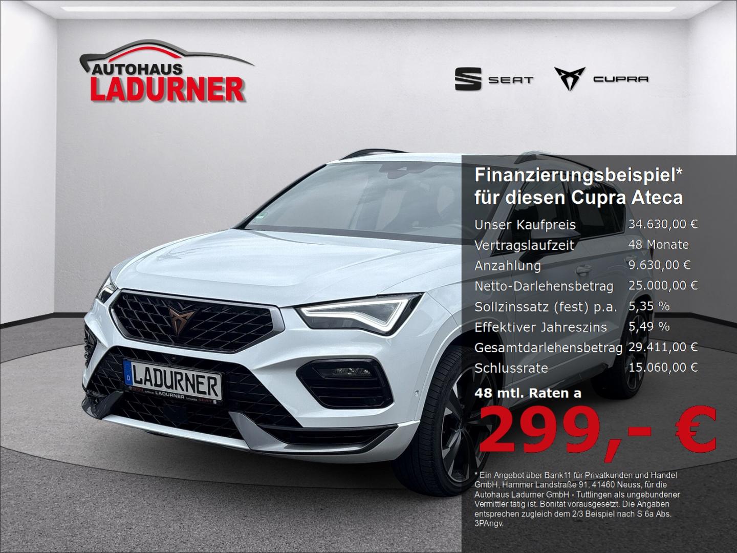 Cupra Ateca 2.0 TSI 4Drive AD+AHK+Navi+360 Kamera+LED+