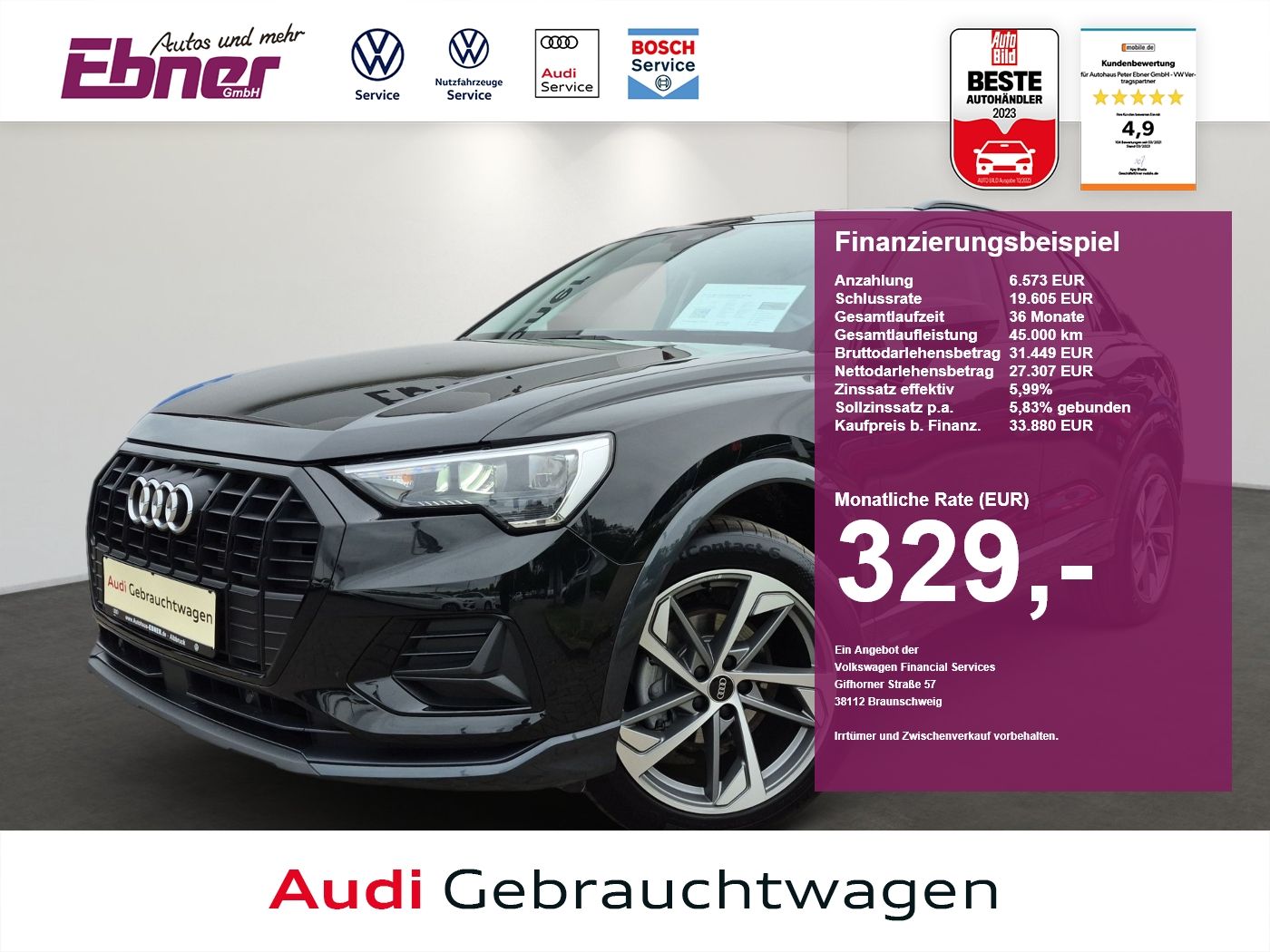 Audi Q3 ADVANCED 35TDI S-TRONIC ACC+AHK+LEDER BRAUN+K foto 1