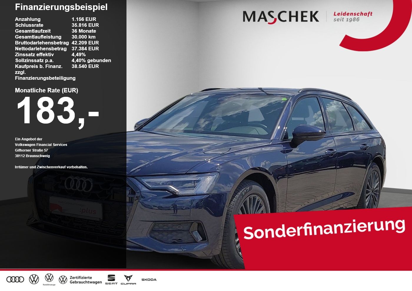 Audi A6 Avant advanced 45 TFSI AHK Black Memory Matri
