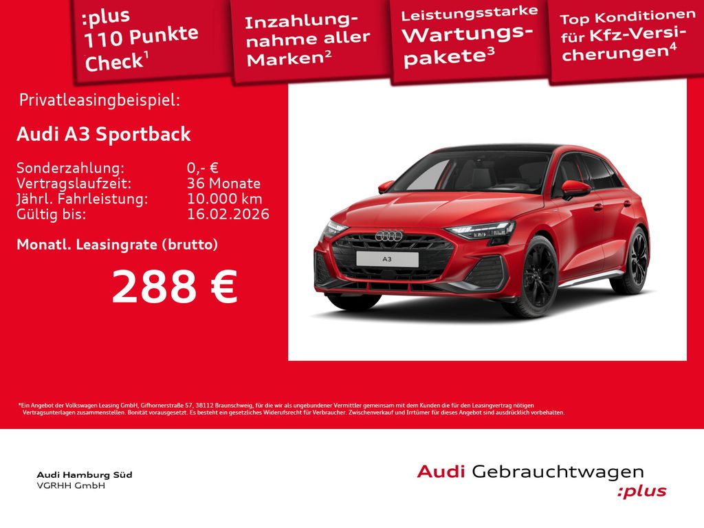 A3 Sportback 30 TFSI S line S tronic NAV/ACC/AHK