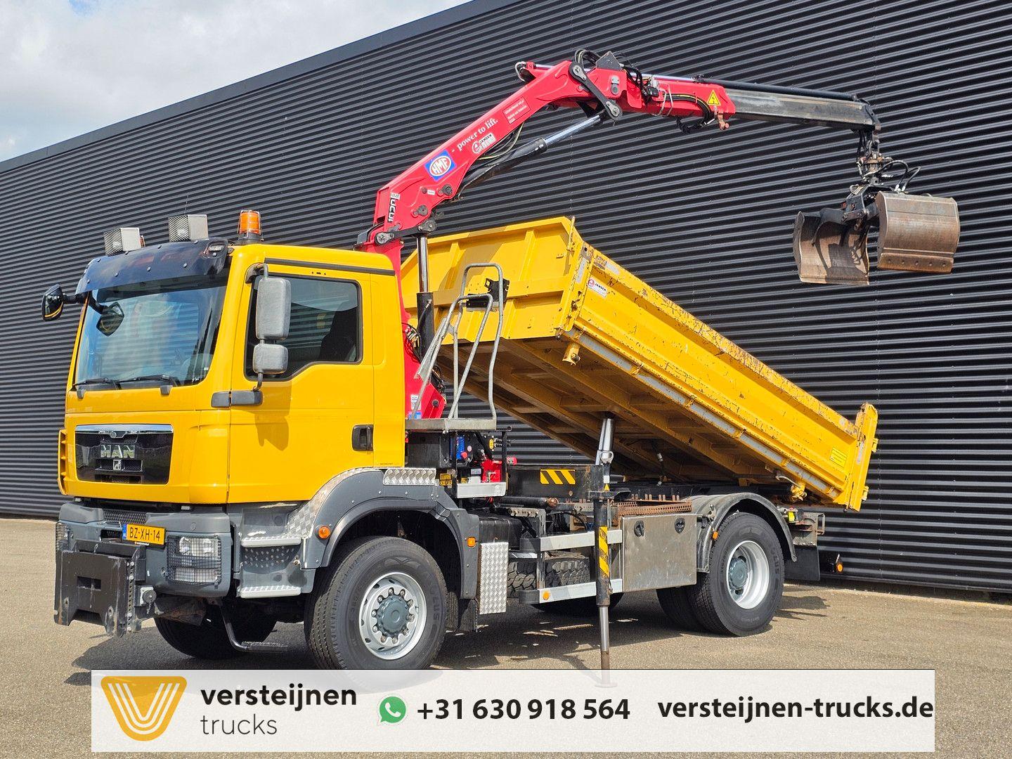 MAN TGM 18.250 4x4 BB / CRANE + 3 SIDE TIPPER