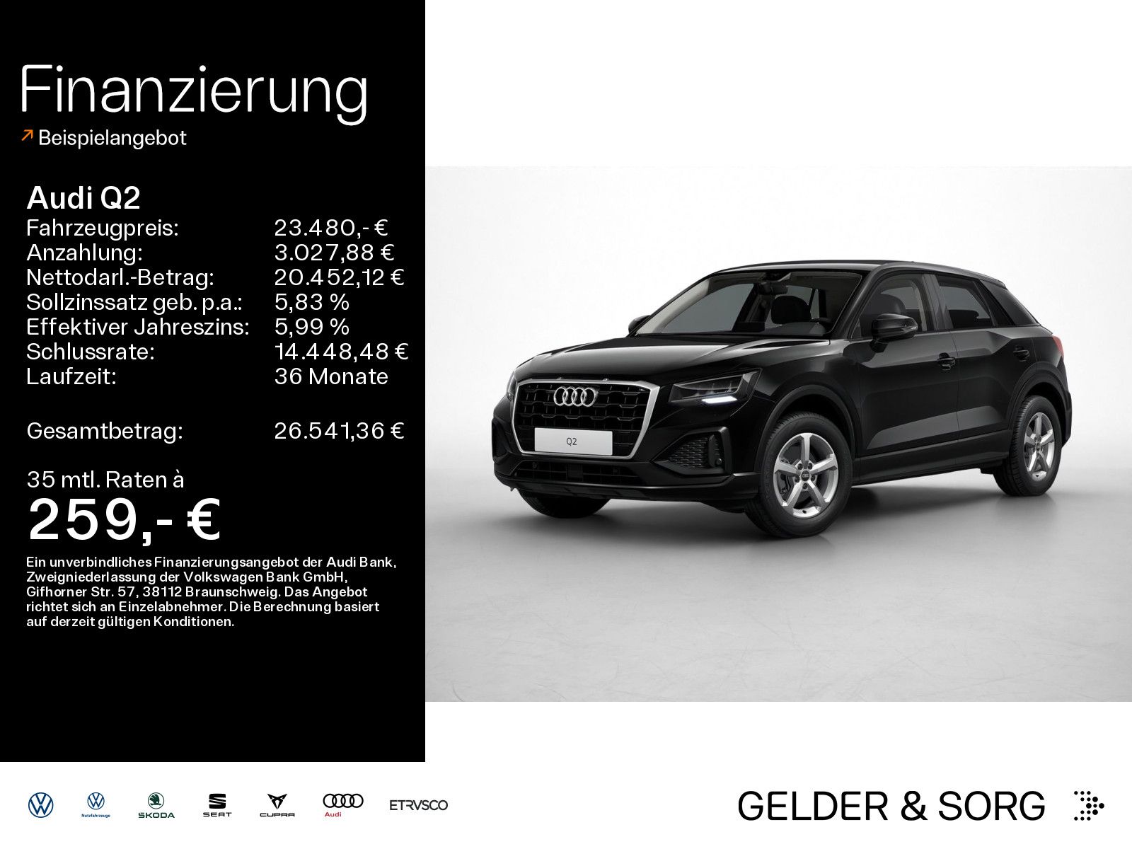 Audi Q2 35 TFSI LED*RFK*ACC*Navi*VC*Sitzhzg.*2-Zonen*