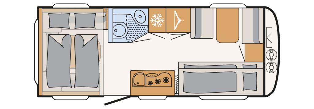 Dethleffs c' go up 525 KR Active Hubbett