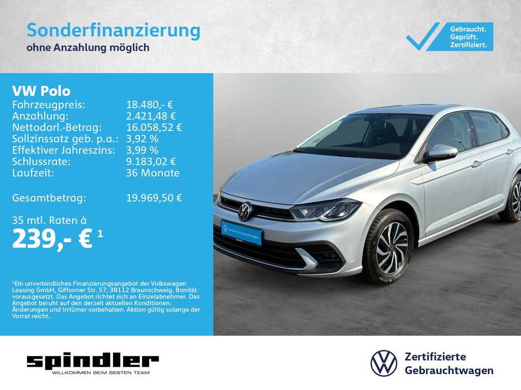 Polo Life 1.0 TSI DSG / Navi, CarPlay, LED, RFK