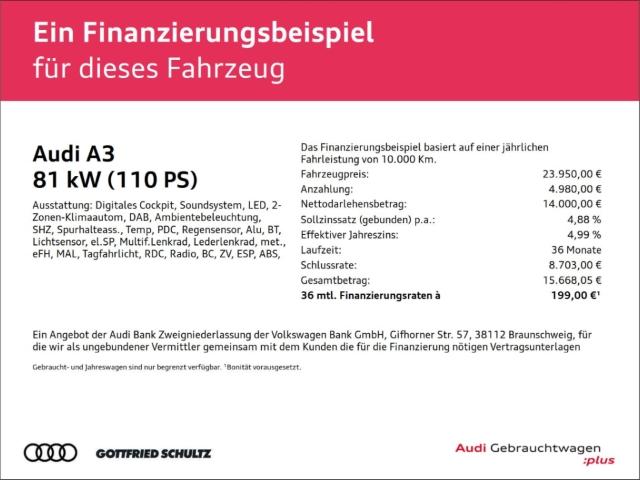 Audi A3 Sportback 30 TFSI VIRTUAL TEMP SIH DAB