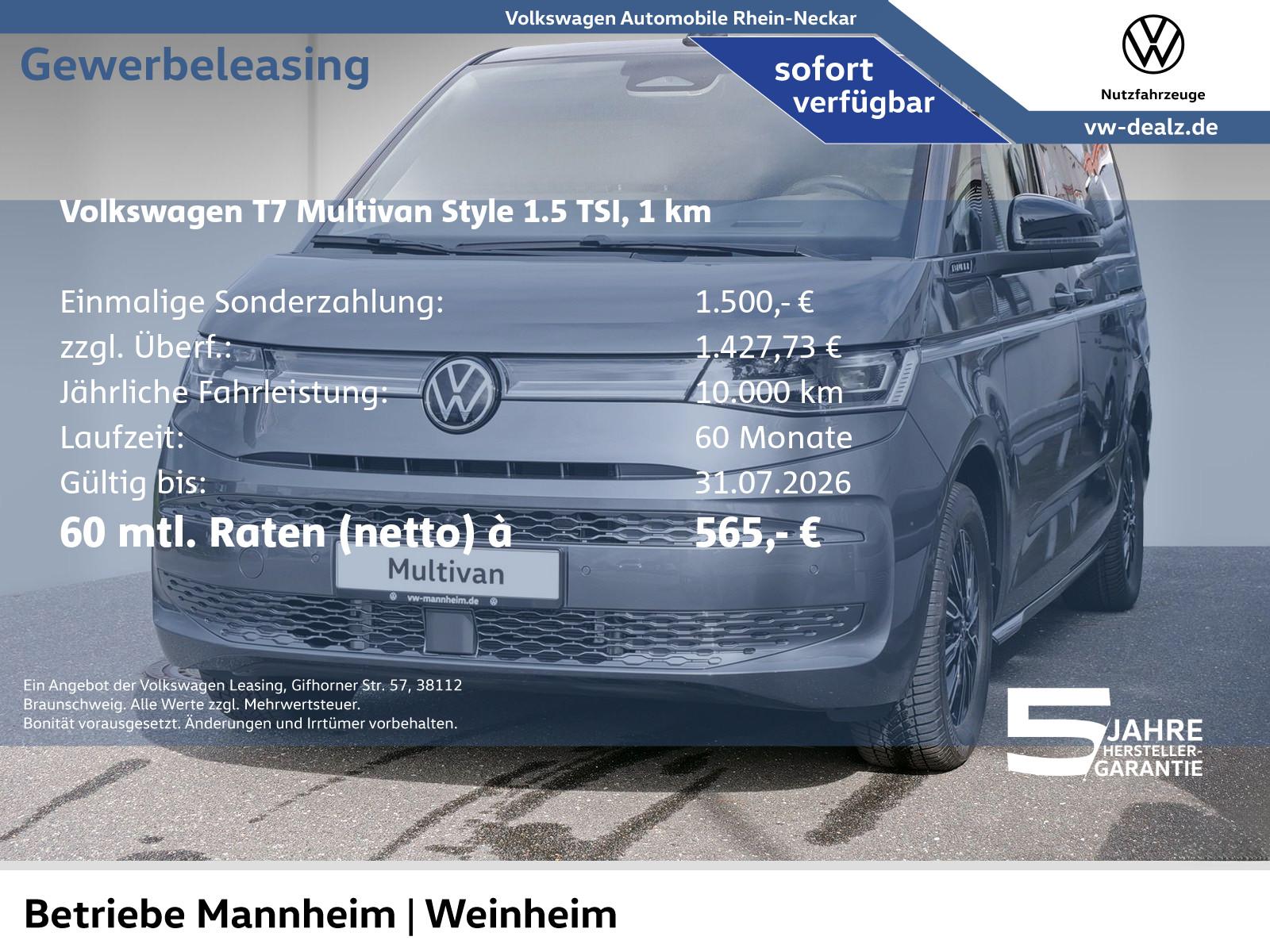 Volkswagen T7 Multivan Style 1.5 eHybrid 4MOTION DSG AHK