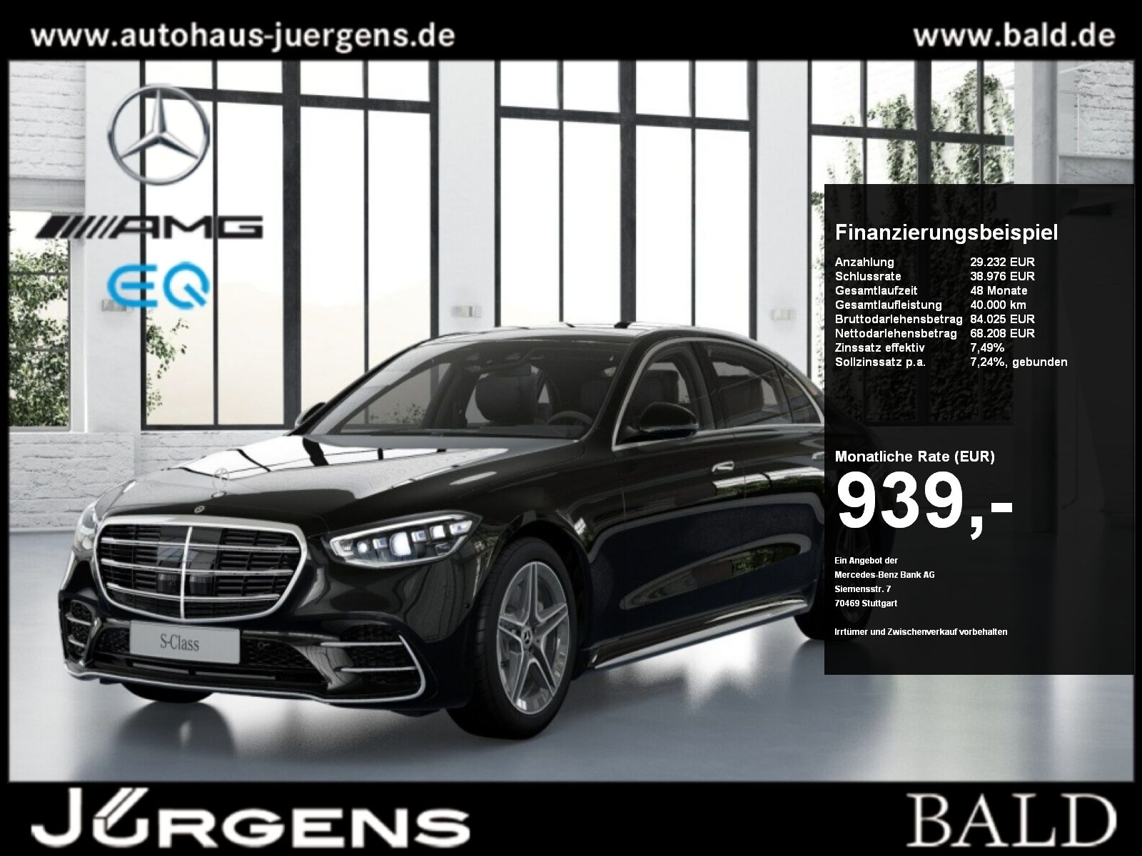 MERCEDES-BENZ S 350 d 4M L AMG-Sport/HE-Fond/Pano/Burm/Memo/19