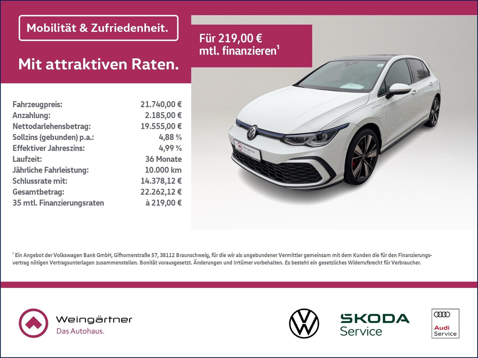Volkswagen Golf GTE 1,4 l eHybrid, AHK, Matrix LED, Komfort