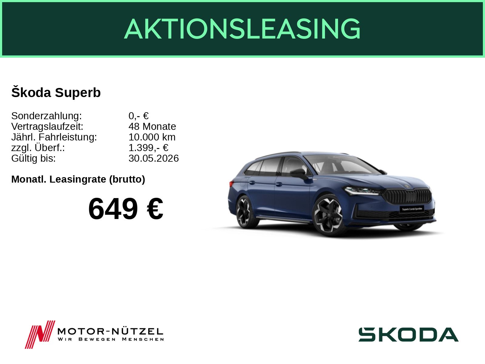 Skoda Superb Combi Sportline 1,5 CANTON PANO AHK RFK