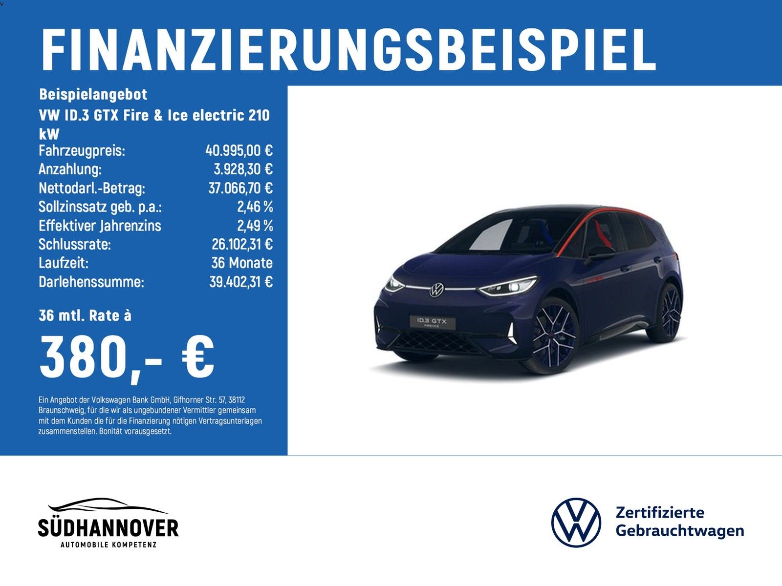 Volkswagen ID.3 GTX Fire & Ice electric 210 kW MATRIX-LED foto 1