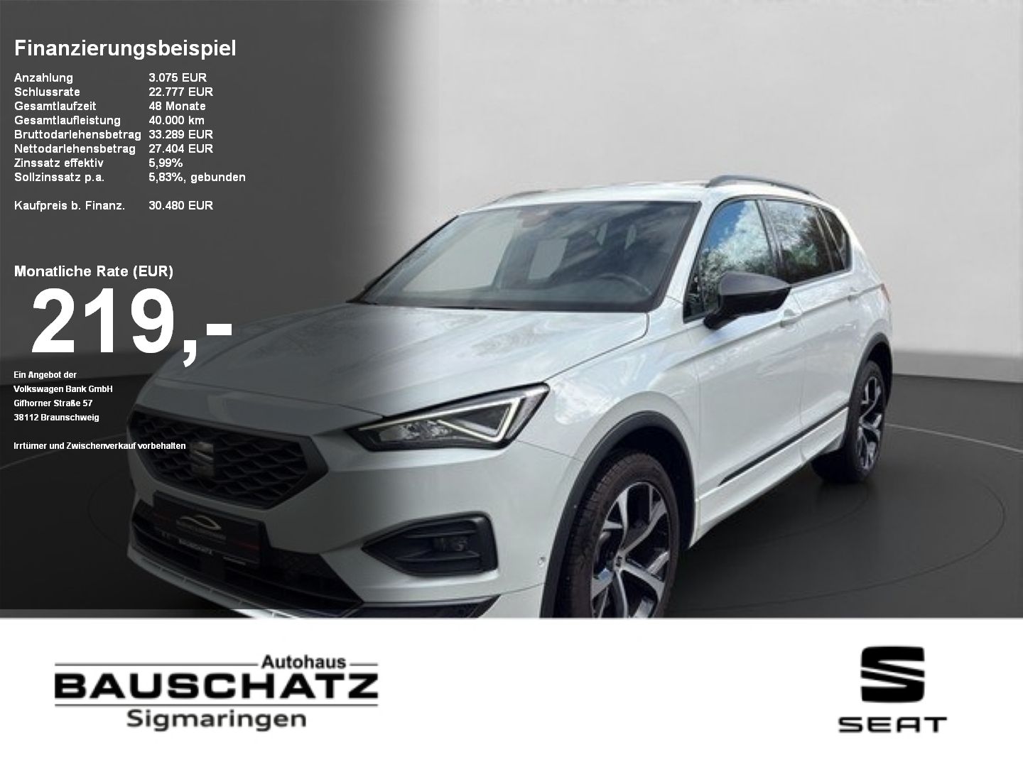SEAT Tarraco 2.0 TDI 4Drive DSG FR *7-SITZER*AHK*SZH*
