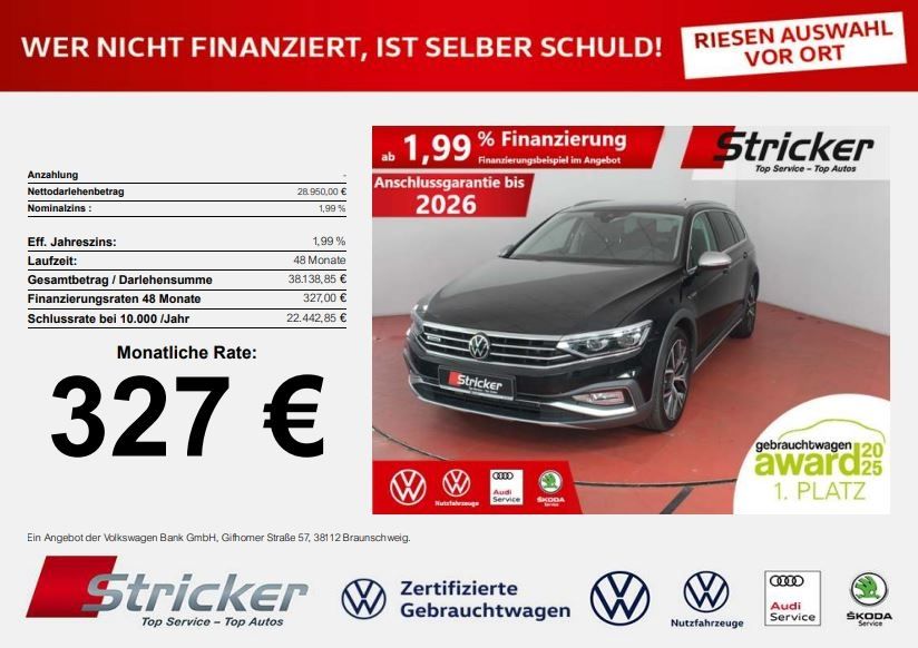 VW Passat Alltrack 2.0TDI DSG 327,-ohne Anzahlung P