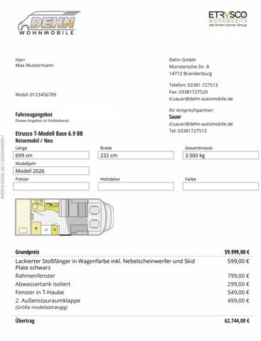 Etrusco T6.9 BB 5.194,00 € Sondernachlass!
